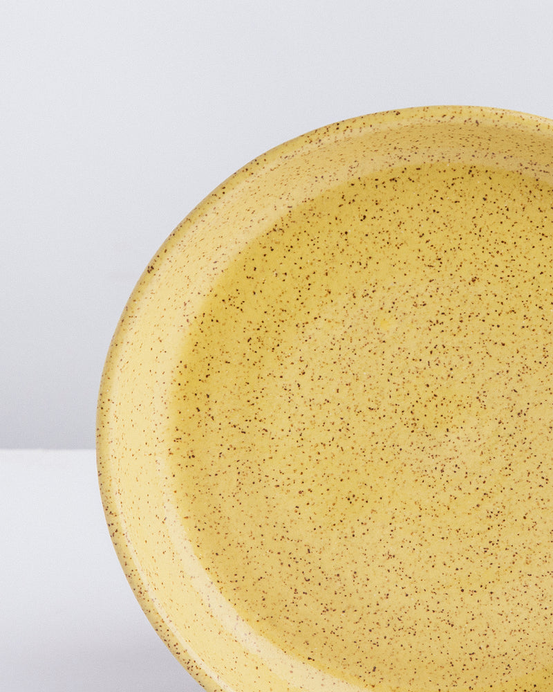 Prato de sobremesa de cerâmica amarelo Lavanda
