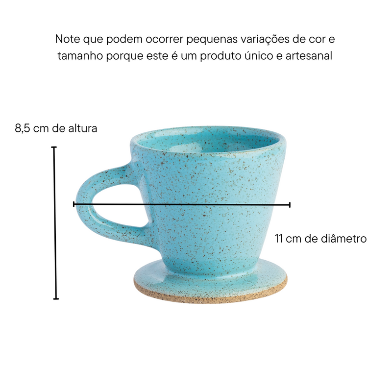 Conjunto individual para café de cerâmica azul Lavanda