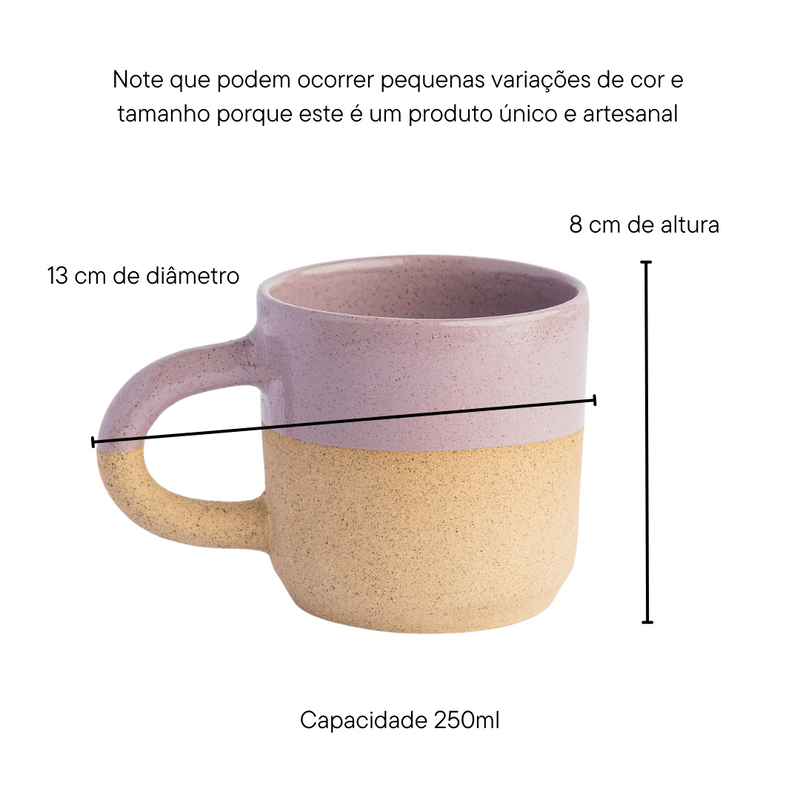 Caneca serena de cerâmica amarela