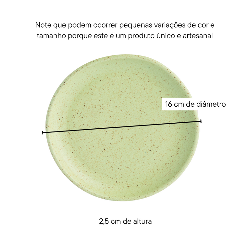 Prato de sobremesa de cerâmica