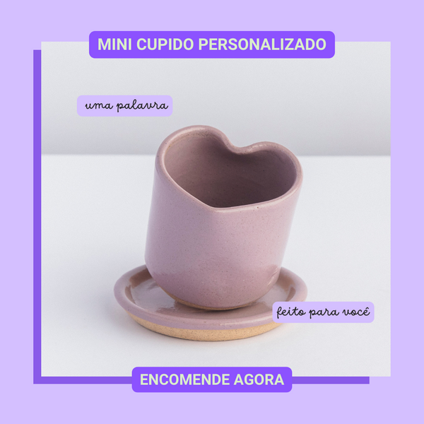 [Edição limitada] Mini copo cupido violeta personalizado  - prazo de produção: até 4 semanas