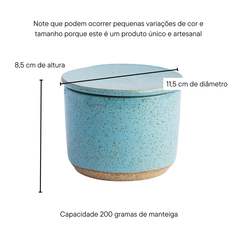 Manteigueira francesa de cerâmica