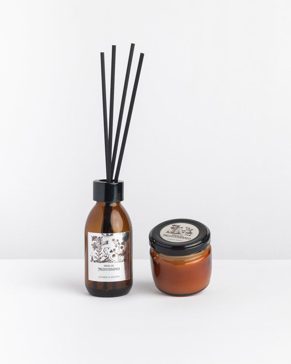 Conjunto Ervas do Mediterrâneo - Vela e Difusor de ambientes
