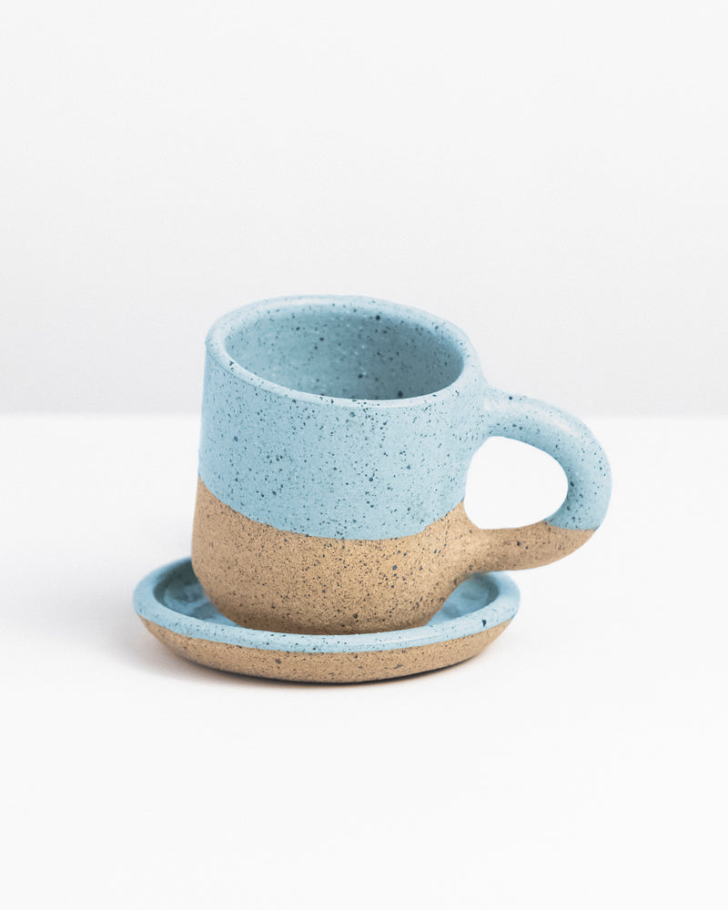 Mini caneca serena COM pires de cerâmica - 100ml