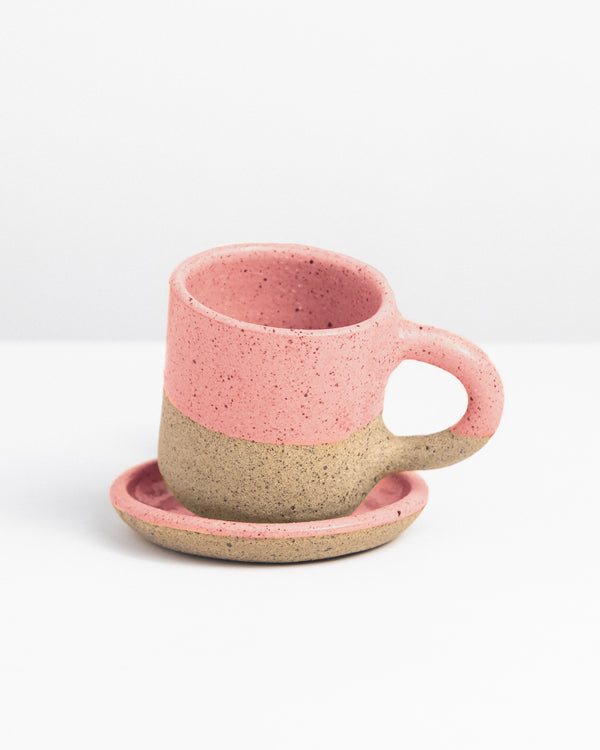 Mini caneca serena COM pires de cerâmica - 100ml