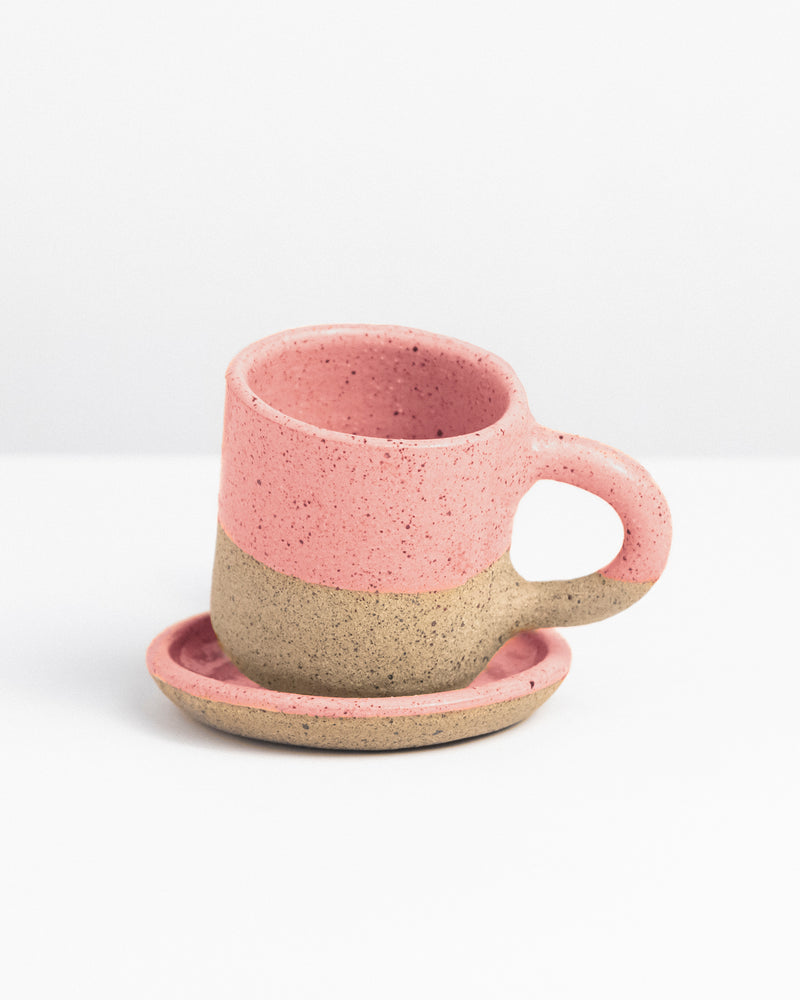 Mini caneca serena COM pires de cerâmica - 100ml