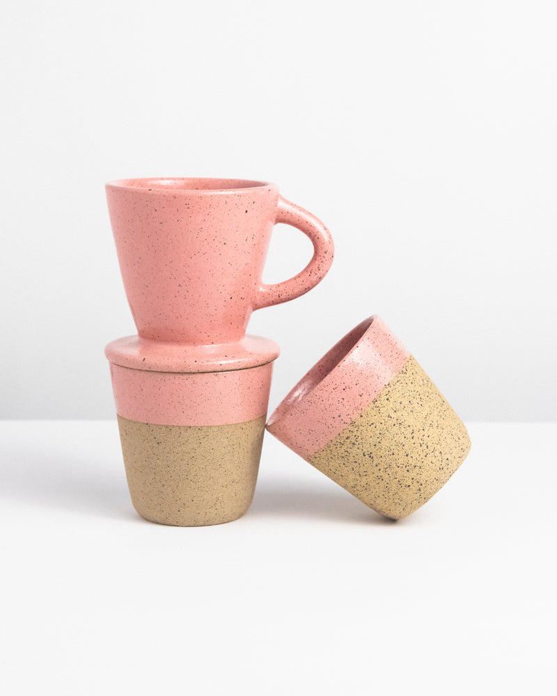 Conjunto individual para café + copo 200 ml