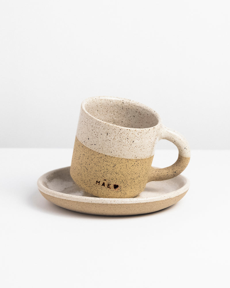 [Edição limitada] Mini caneca de cerâmica COM PIRES escrito "mãe" - envio em até 5 dias úteis
