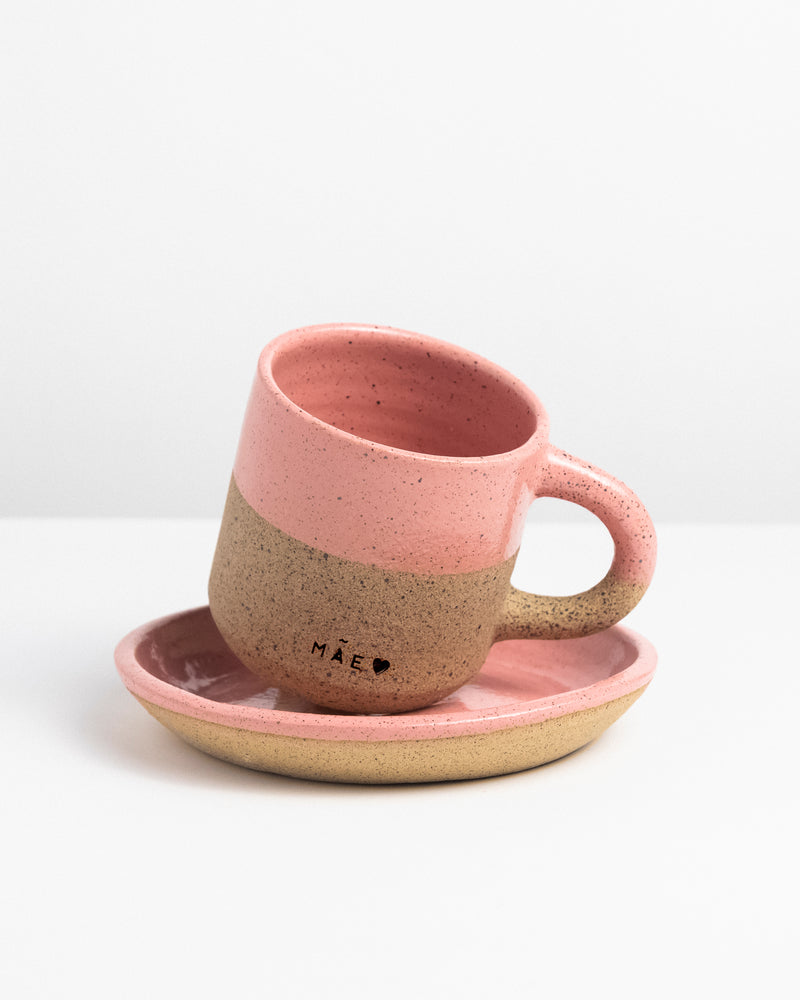 [Edição limitada] Mini caneca de cerâmica COM PIRES escrito "mãe" - envio em até 5 dias úteis