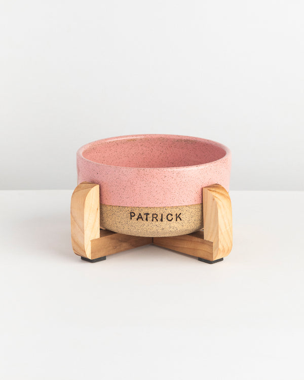 [PERSONALIZADO] Tigela pet grande de cerâmica rosa com suporte Lavanda  - prazo de produção: até 4 semanas