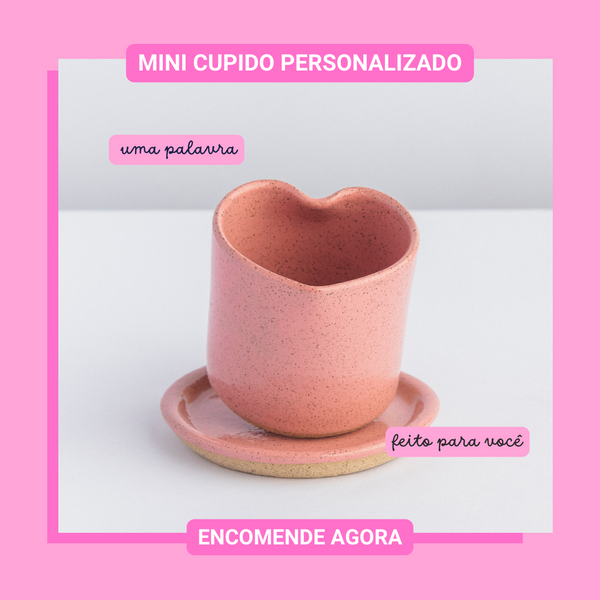 [Edição limitada] Mini copo cupido rosa personalizado  - prazo de produção: até 4 semanas