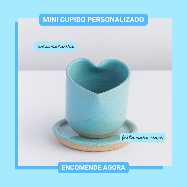 [Edição limitada] Mini copo cupido azul personalizado  - prazo de produção: até 4 semanas