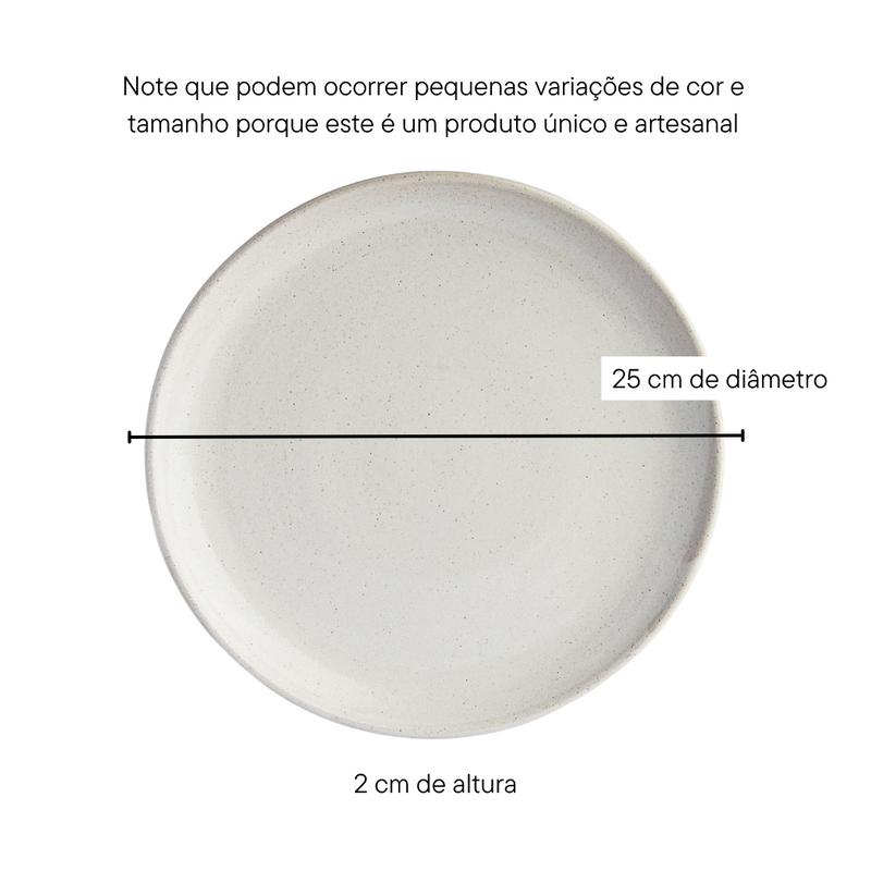 Prato de jantar de cerâmica - envio em até 7 dias úteis
