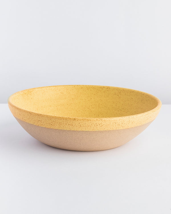 Prato fundo de cerâmica amarelo Lavanda