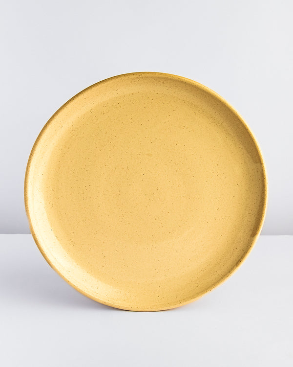 Prato de jantar de cerâmica amarelo Lavanda