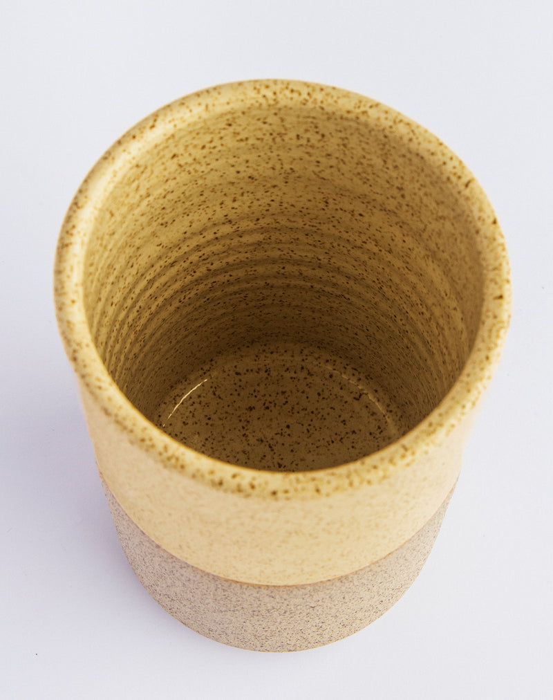 Porta utensílios de cerâmica amarelo Lavanda