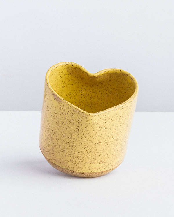 Copo cupido de cerâmica amarelo Lavanda