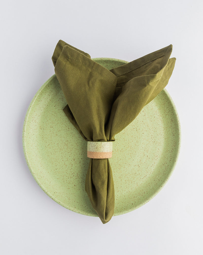Porta guardanapo de cerâmica verde Lavanda