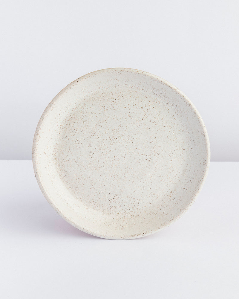 Prato de sobremesa de cerâmica branco Lavanda