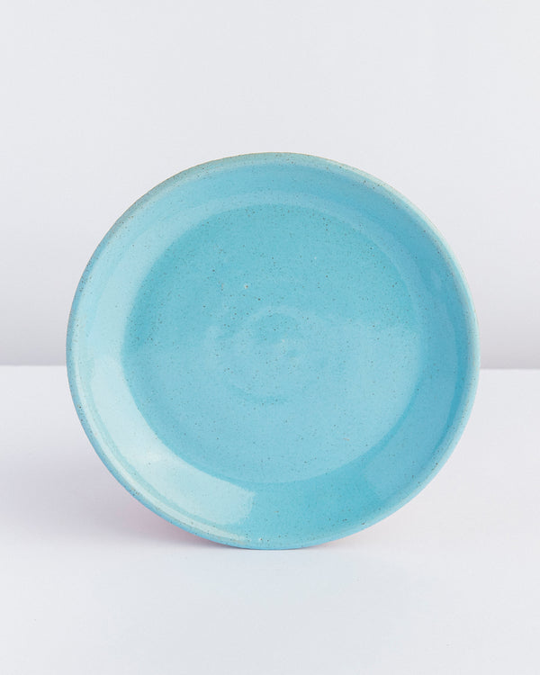 Prato de sobremesa de cerâmica azul Lavanda