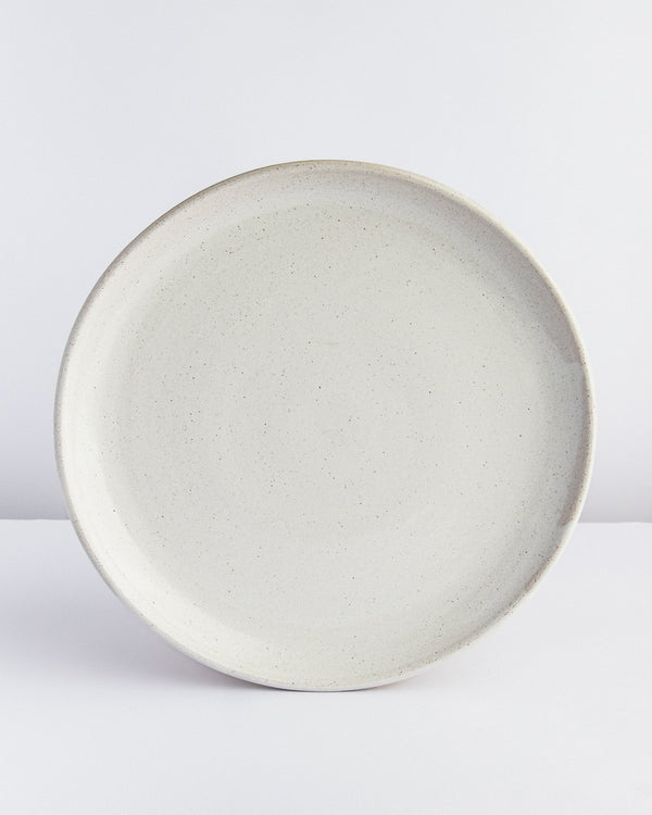 Prato de jantar de cerâmica branco Lavanda