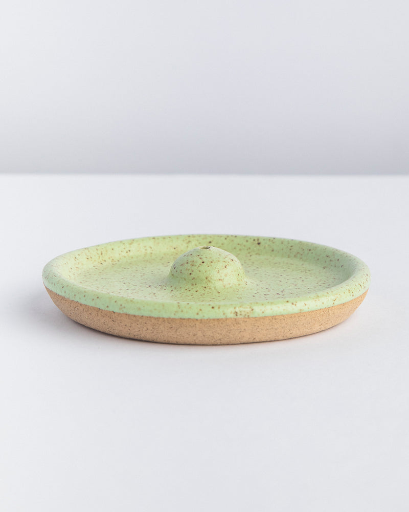 Incensário calmaria de cerâmica verde Lavanda