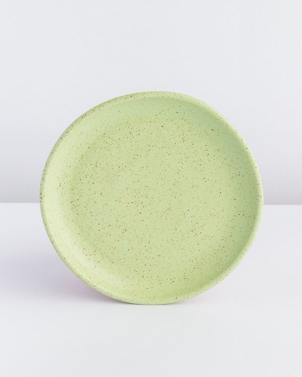 Prato de sobremesa de cerâmica verde Lavanda