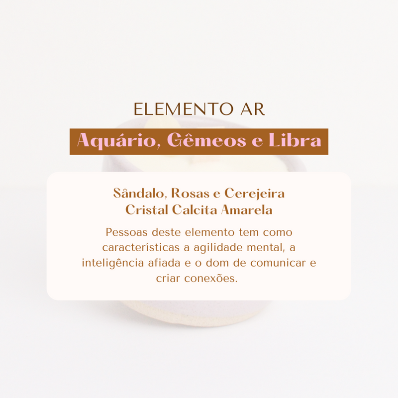 Vela aromática Elemento Ar | LAVANDA + SELENITA