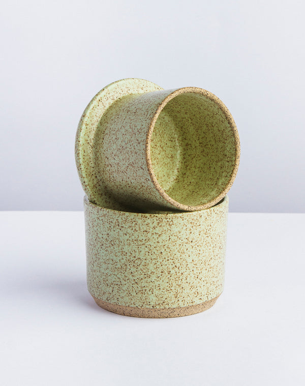 Manteigueira francesa de cerâmica verde Lavanda