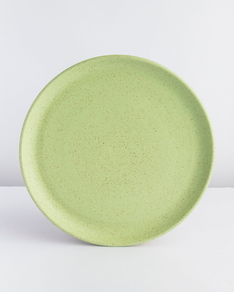 Prato de jantar de cerâmica verde Lavanda