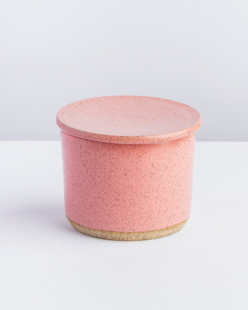 Manteigueira francesa de cerâmica rosa Lavanda