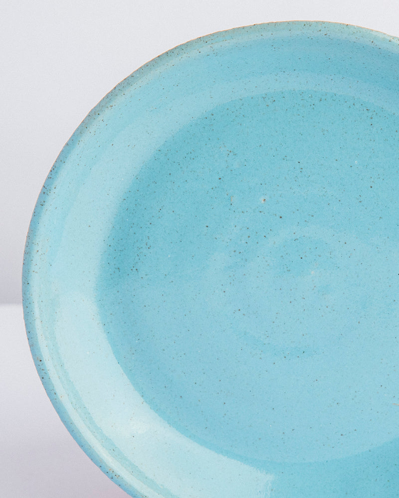 Prato de sobremesa de cerâmica azul Lavanda